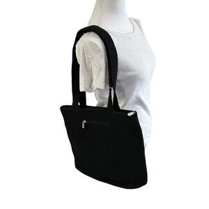 The Sak Large Shoulder Crochet‎ Bag Double Straps NWOT Black